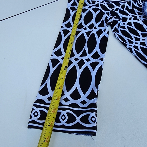 Mud Pie Tunic Dress Black White Geometric Print V Neck Balloon Sleeve Shif S 4-6 - Picture 9 of 10